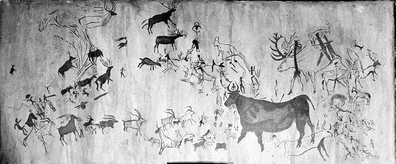 Quadre amb pintura rupestre.