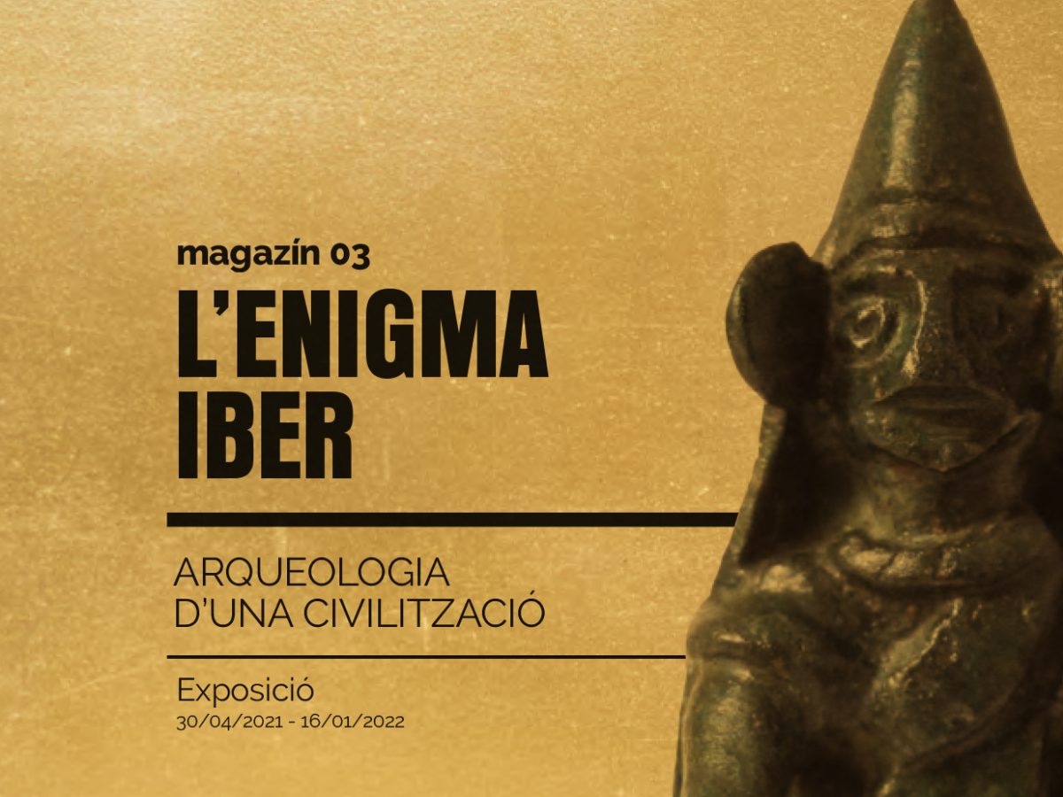 Portada d'una publicació titulada "L'enigma Iber, arqueologia d'una civilització"