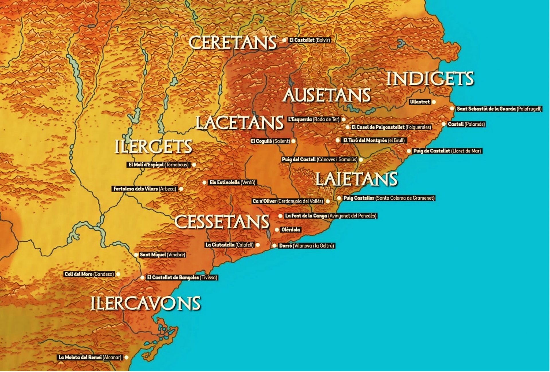 Mapa de pobles ibers a Catalunya
