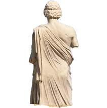 Escultura esculapi d'esquenes